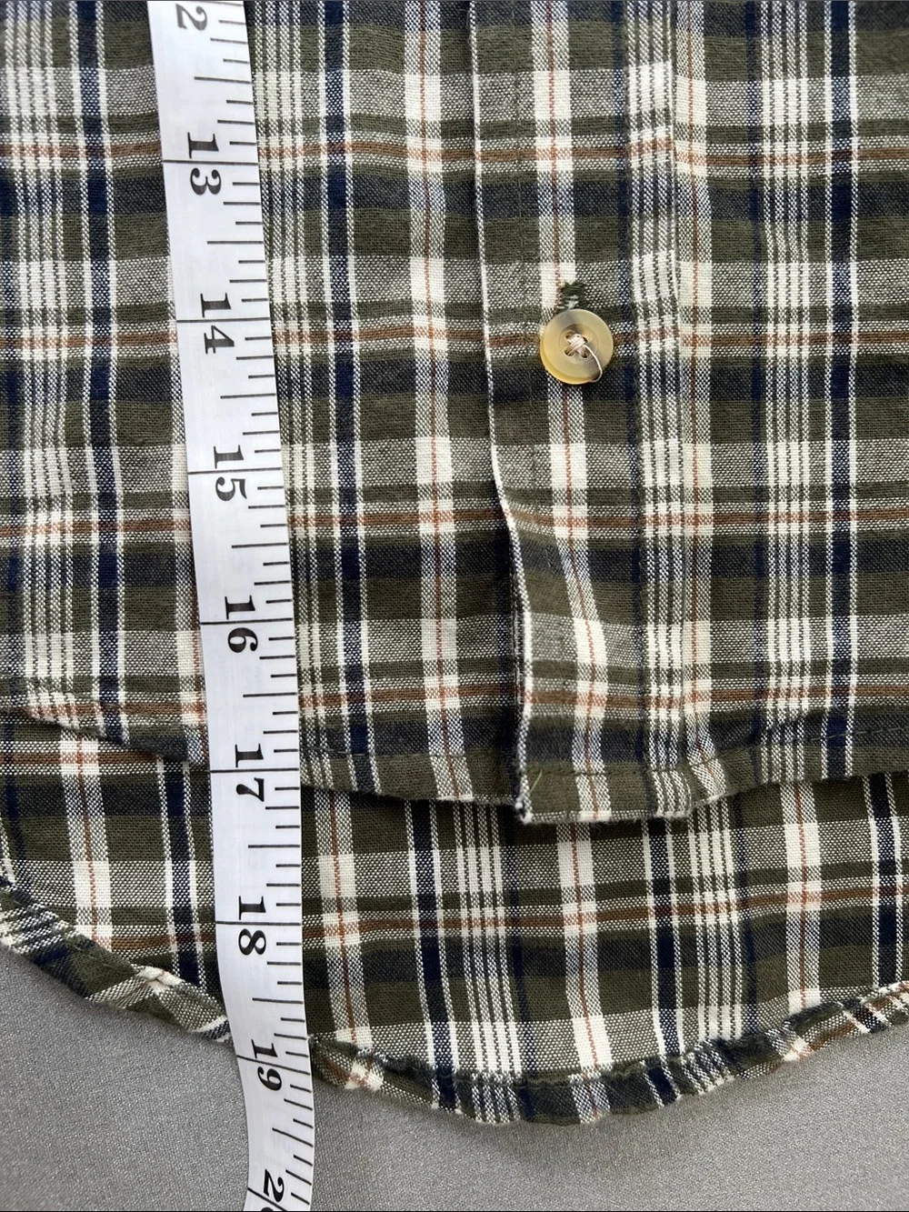 OshKosh B'gosh | 100% Cotton Olive Cream Navy Plaid Button-Down Shirt NWT Sz 3T